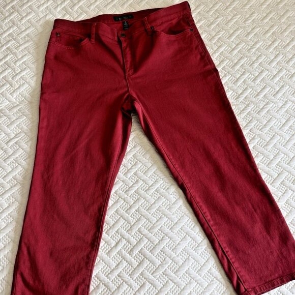 LRL Jeans Ralph Lauren Women's SZ 16 Red Straight Stretch Cropped/Ankle - Picture 7 of 14